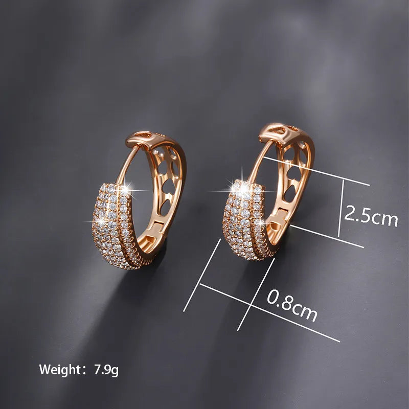 Wholesale Jewelry Xuping Simple Style Classic Style Color Block Copper Alloy Artificial Gemstones 18k Gold Plated Plating Inlay Earrings