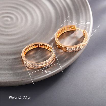 Wholesale Jewelry Xuping Simple Style Classic Style Color Block Copper Alloy Artificial Gemstones 18k Gold Plated Plating Inlay Earrings