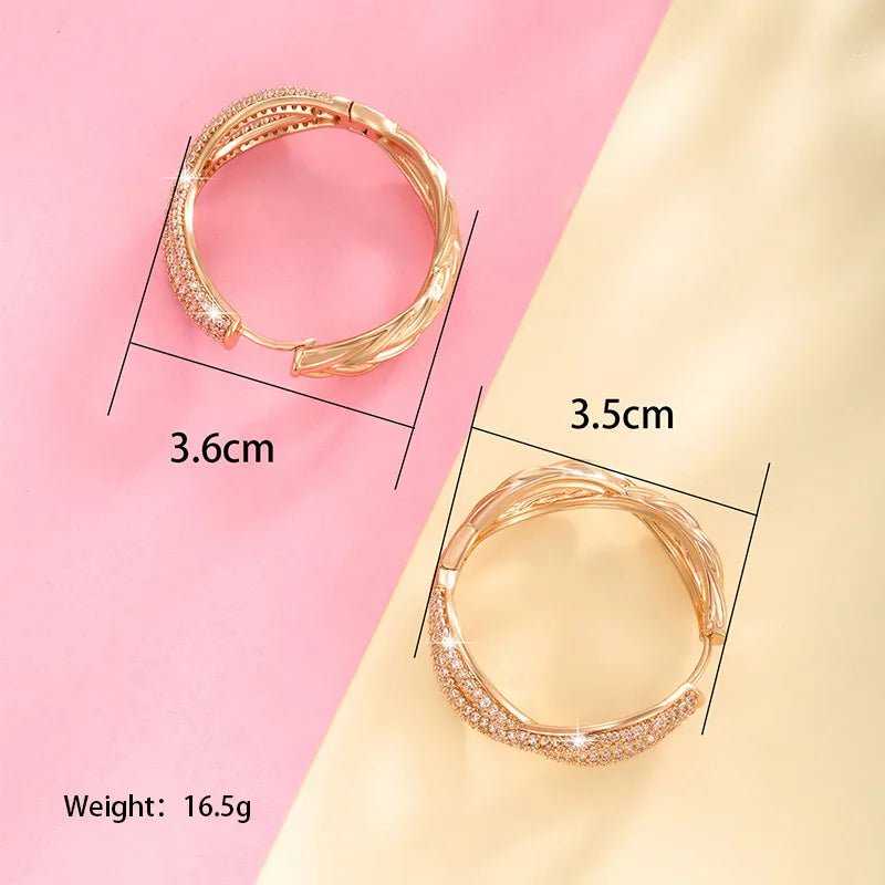 Wholesale Jewelry Xuping Simple Style Classic Style Color Block Copper Alloy Artificial Gemstones 18k Gold Plated Plating Inlay Earrings