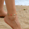 Wholesale Jewelry Simple Style Classic Style Color Block Plastic Copper 18K Gold Plated Plating Anklet