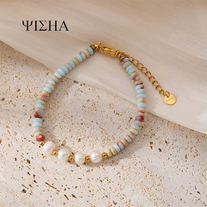 Wholesale Jewelry Simple Style Classic Style Color Block Titanium Steel Beaded Bracelets