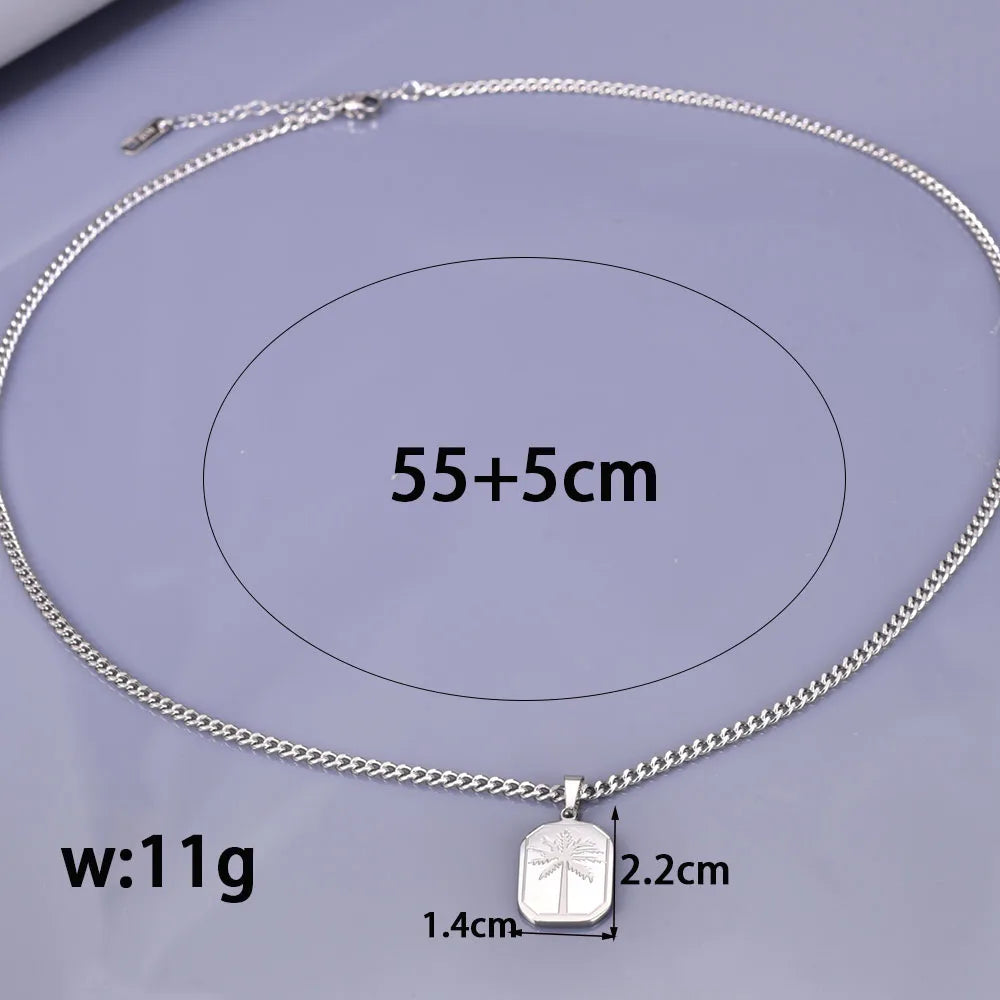 Wholesale Jewelry Simple Style Classic Style Commute Solid Color 304 Stainless Steel Titanium Steel 18K Gold Plated Pendant Necklace