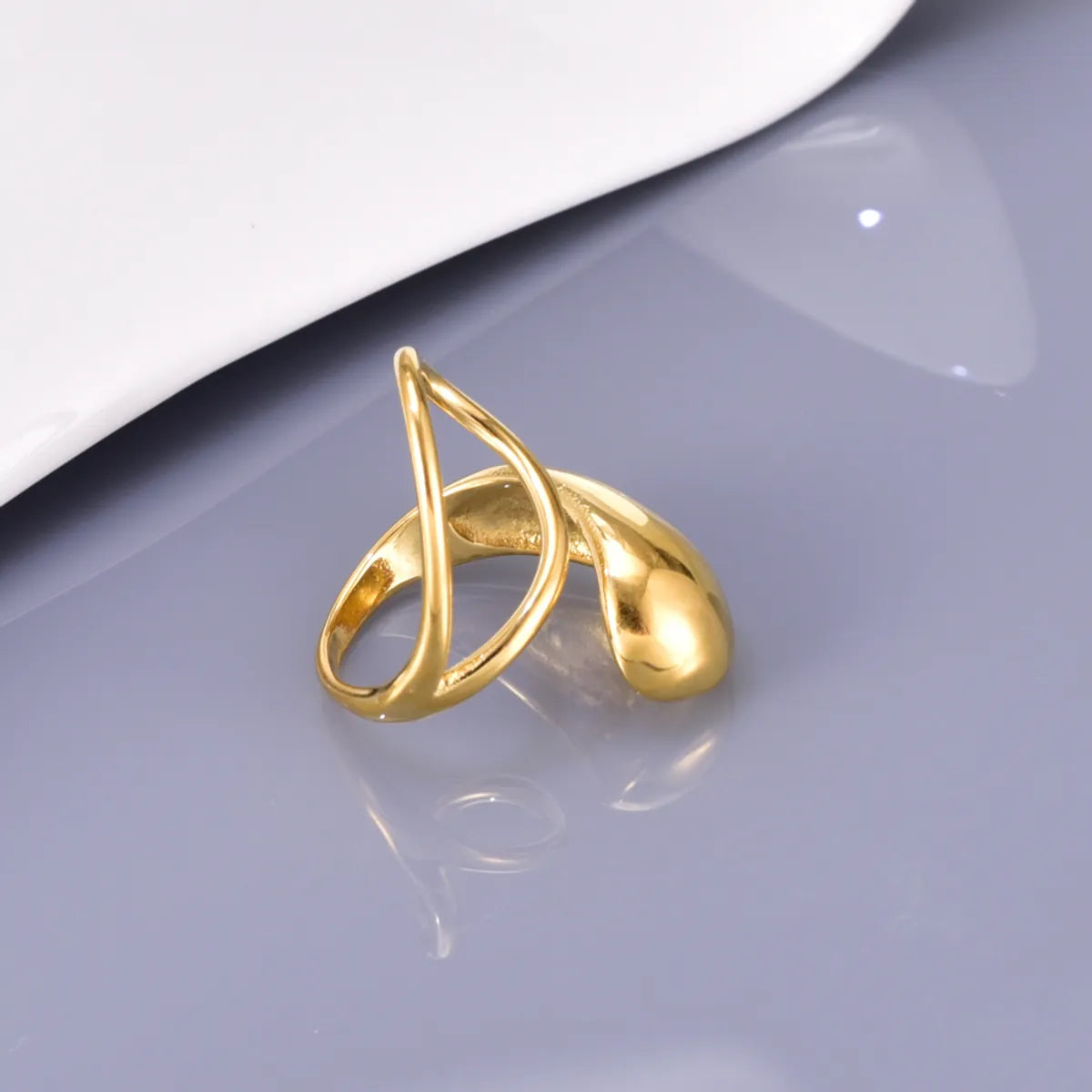 Wholesale Jewelry Simple Style Classic Style Commute Sun Star Moon 304 Stainless Steel Titanium Steel Zircon 18K Gold Plated Plating Inlay Rings