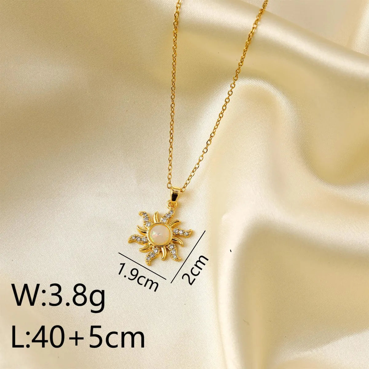 Wholesale Jewelry Simple Style Classic Style Commute Sun Titanium Steel Resin Zircon 18K Gold Plated Inlay Pendant Necklace