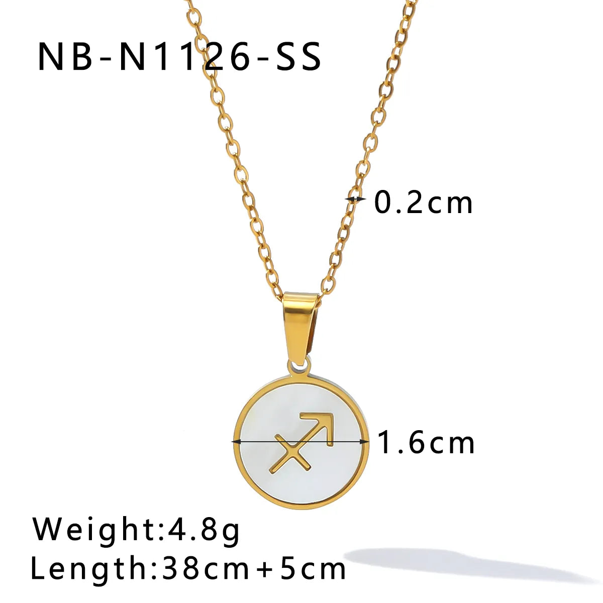 Wholesale Jewelry Simple Style Classic Style Constellation 304 Stainless Steel Shell 18K Gold Plated Inlay Pendant Necklace