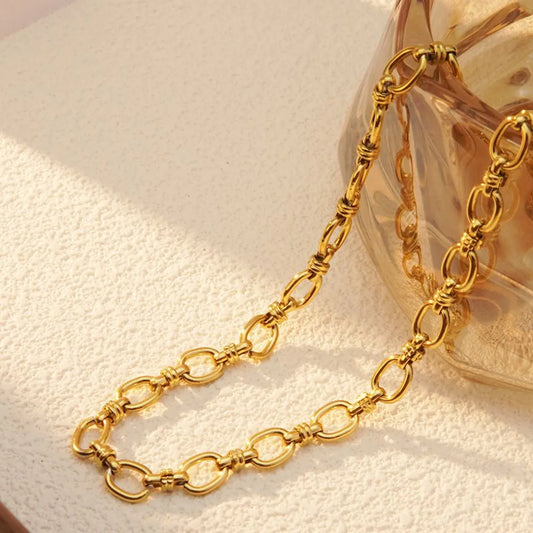 Wholesale Jewelry Simple Style Classic Style Cool Style Solid Color 304 Stainless Steel 18K Gold Plated Necklace