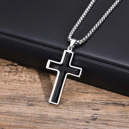 Wholesale Jewelry Simple Style Classic Style Cross 304 Stainless Steel Pendant Necklace