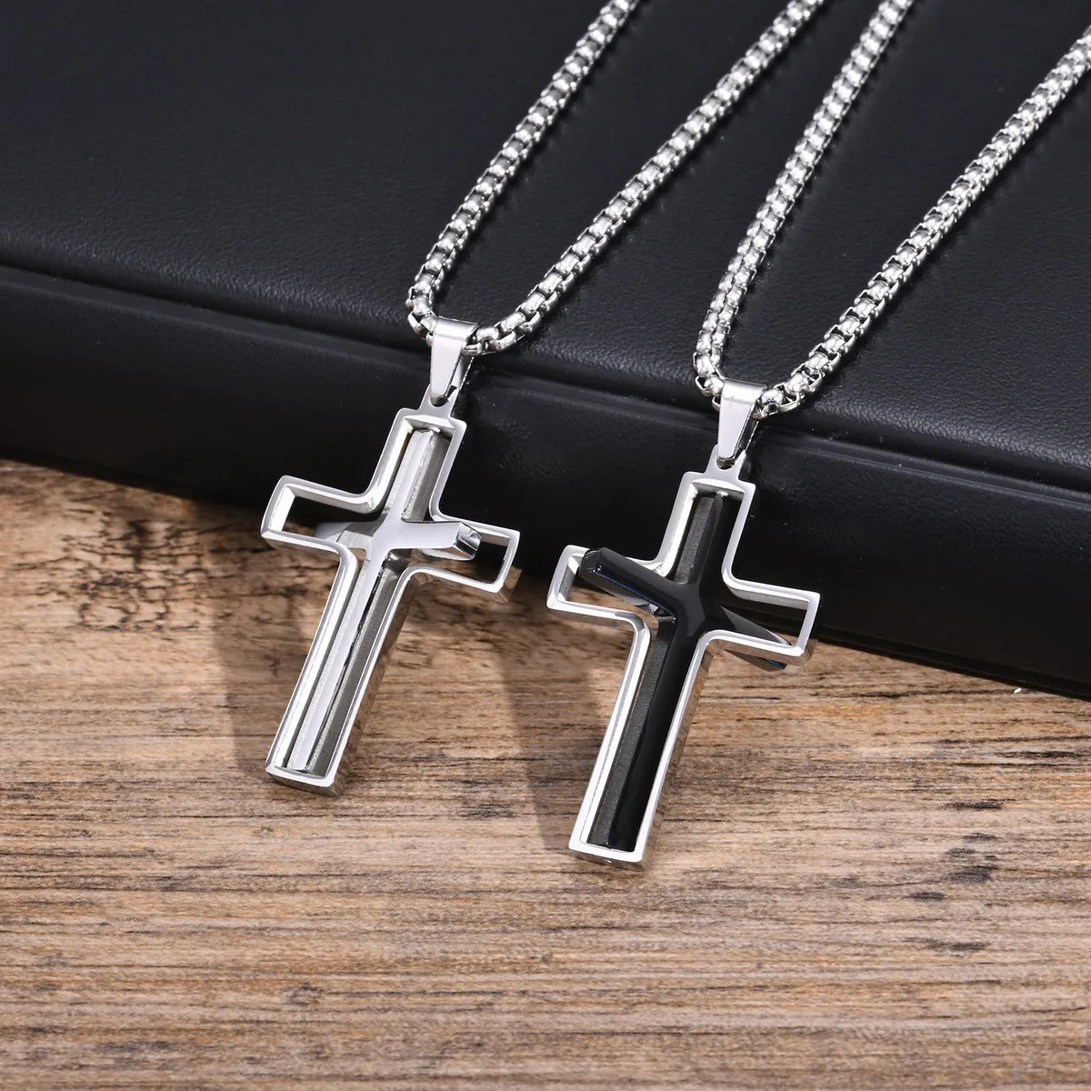 Wholesale Jewelry Simple Style Classic Style Cross 304 Stainless Steel Pendant Necklace