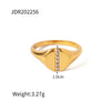 Wholesale Jewelry Simple Style Classic Style Cross Solid Color 304 Stainless Steel Zircon Inlay Rings