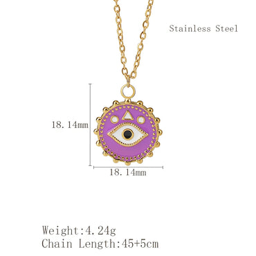 Wholesale Jewelry Simple Style Classic Style Devil'S Eye 304 Stainless Steel Pendant Necklace