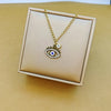 Wholesale Jewelry Simple Style Classic Style Eye Stainless Steel Rhinestones Inlay Pendant Necklace