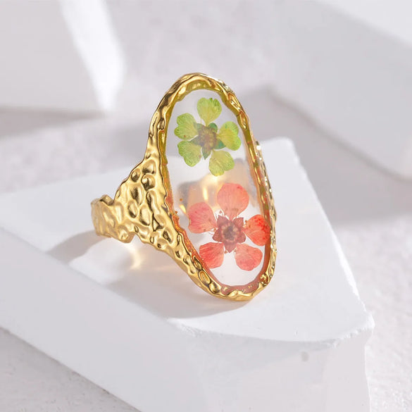 Wholesale Jewelry Simple Style Classic Style Flower 304 Stainless Steel Plating Open Rings