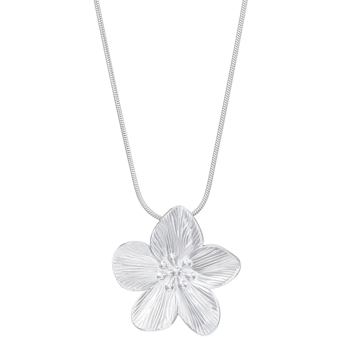 Wholesale Jewelry Simple Style Classic Style Flower 304 Stainless Steel Plating Pendant Necklace