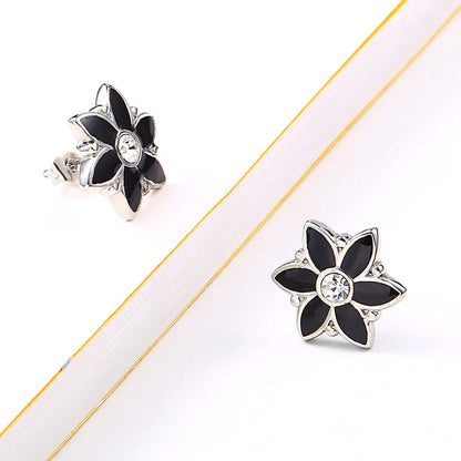 Wholesale Jewelry Simple Style Classic Style Flower 304 Stainless Steel Rhinestones 18K Gold Plated Inlay Earrings Necklace