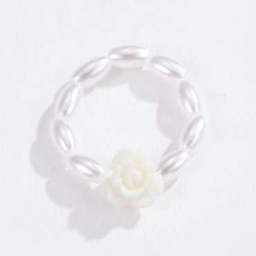 Wholesale Jewelry Simple Style Classic Style Flower Artificial Pearl Beaded Rings