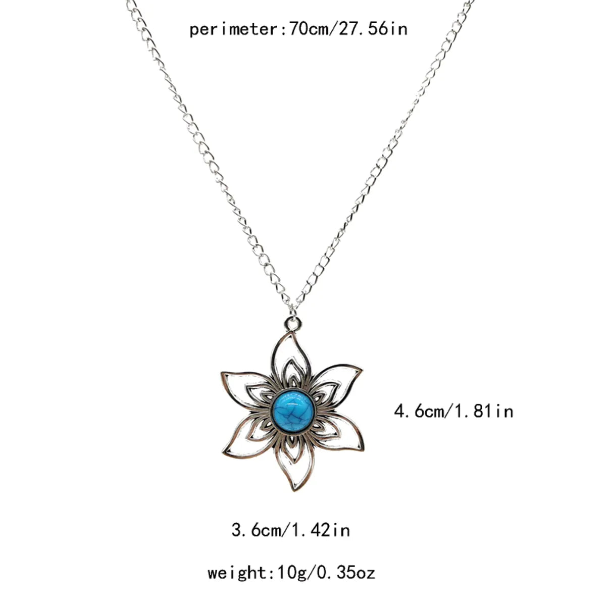 Wholesale Jewelry Simple Style Classic Style Flower Zinc Alloy Resin Plating Pendant Necklace