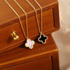 Wholesale Jewelry Simple Style Classic Style Four Leaf Clover Titanium Steel Plating Pendant Necklace