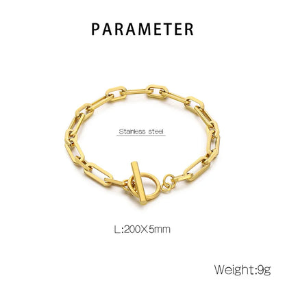 Wholesale Jewelry Simple Style Classic Style Geometric 304 Stainless Steel 18K Gold Plated Bracelets Necklace