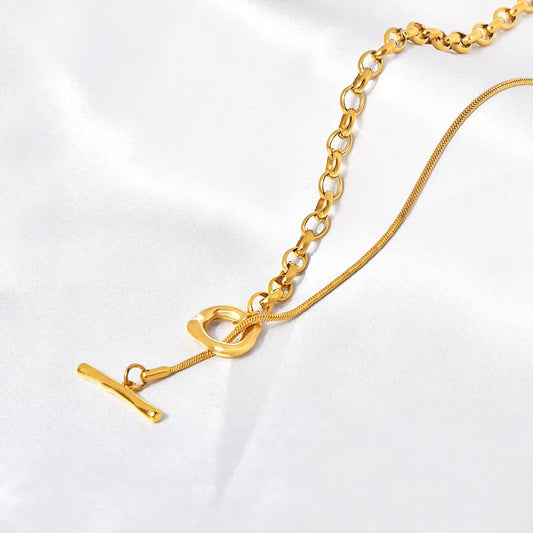 Wholesale Jewelry Simple Style Classic Style Geometric 304 Stainless Steel 18K Gold Plated Necklace