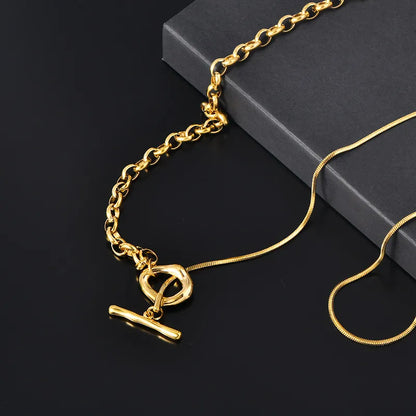 Wholesale Jewelry Simple Style Classic Style Geometric 304 Stainless Steel 18K Gold Plated Necklace