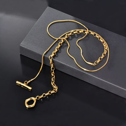 Wholesale Jewelry Simple Style Classic Style Geometric 304 Stainless Steel 18K Gold Plated Necklace