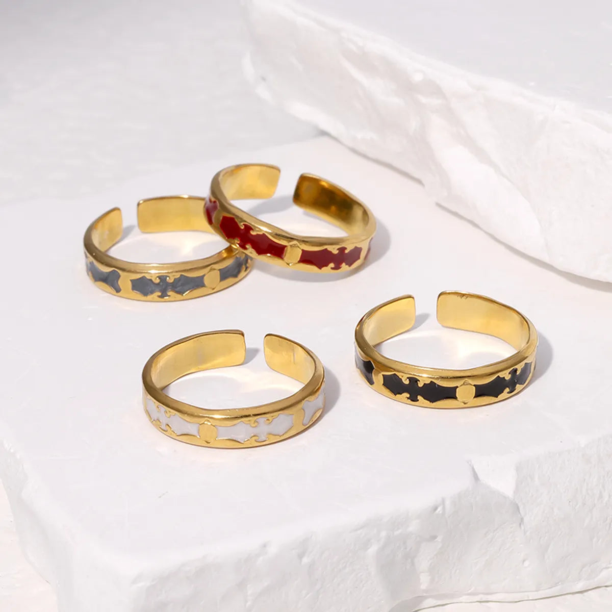 Wholesale Jewelry Simple Style Classic Style Geometric 304 Stainless Steel 18K Gold Plated Open Rings