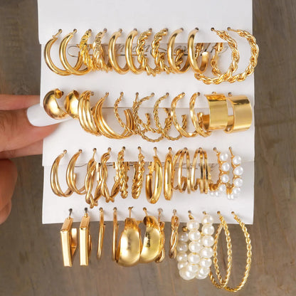 Wholesale Jewelry Simple Style Classic Style Geometric Alloy Gold Plated Plating Earrings