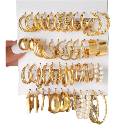 Wholesale Jewelry Simple Style Classic Style Geometric Alloy Gold Plated Plating Earrings