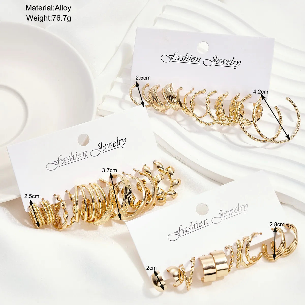 Wholesale Jewelry Simple Style Classic Style Geometric Alloy Gold Plated Plating Earrings