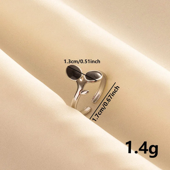 Wholesale Jewelry Simple Style Classic Style Geometric Round Oval 304 Stainless Steel 18K Gold Plated Polishing Enamel Open Rings