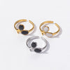Wholesale Jewelry Simple Style Classic Style Geometric Round Oval 304 Stainless Steel 18K Gold Plated Polishing Enamel Open Rings