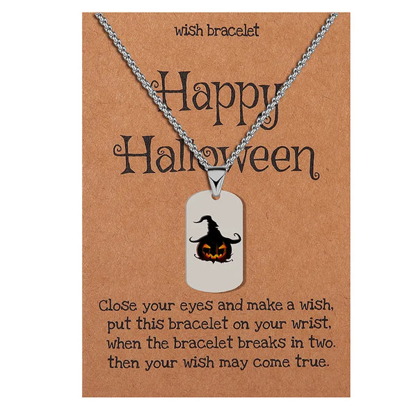 Wholesale Jewelry Simple Style Classic Style Halloween Pattern 304 Stainless Steel Pendant Necklace