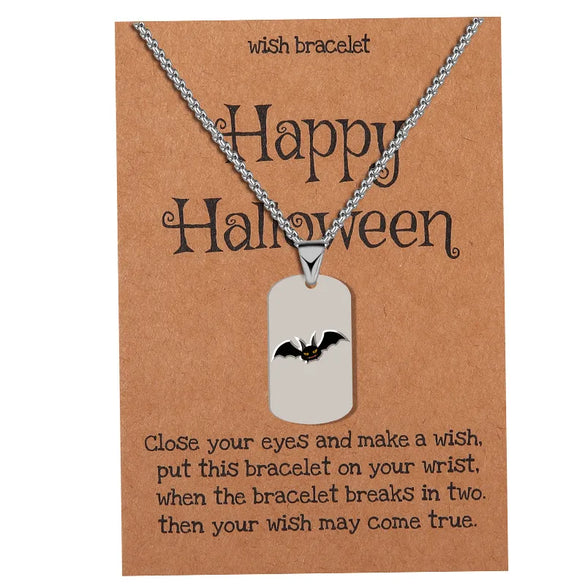 Wholesale Jewelry Simple Style Classic Style Halloween Pattern 304 Stainless Steel Pendant Necklace