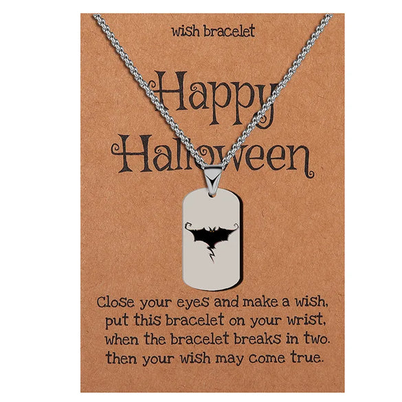 Wholesale Jewelry Simple Style Classic Style Halloween Pattern 304 Stainless Steel Pendant Necklace
