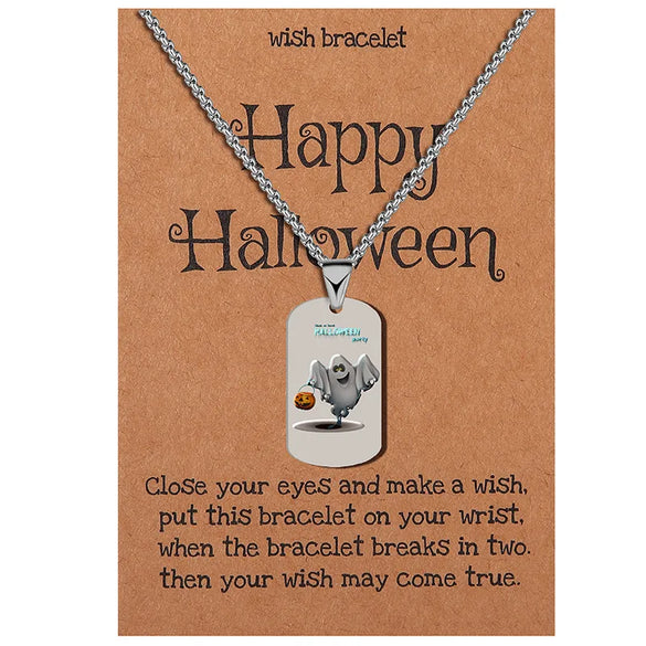 Wholesale Jewelry Simple Style Classic Style Halloween Pattern 304 Stainless Steel Pendant Necklace