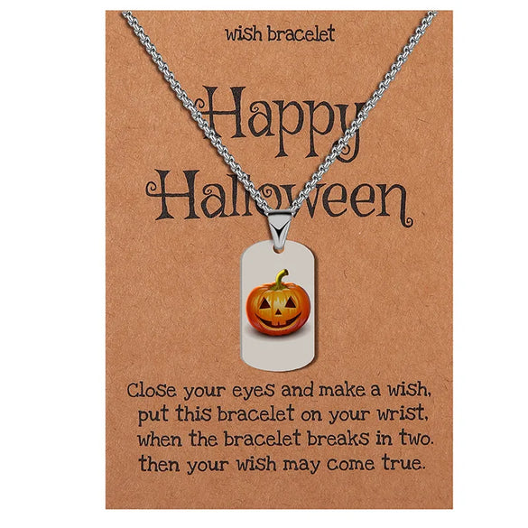 Wholesale Jewelry Simple Style Classic Style Halloween Pattern 304 Stainless Steel Pendant Necklace
