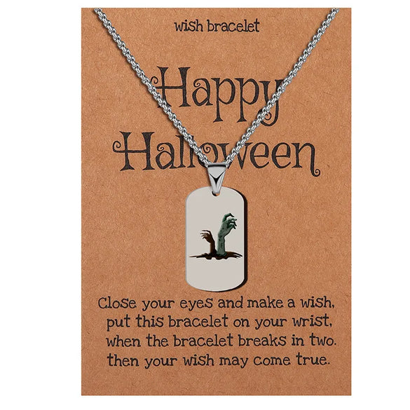 Wholesale Jewelry Simple Style Classic Style Halloween Pattern 304 Stainless Steel Pendant Necklace
