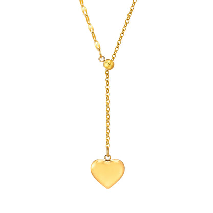 Wholesale Jewelry Simple Style Classic Style Heart Shape 201 Stainless Steel 18K Gold Plated Plating Pendant Necklace