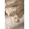 Wholesale Jewelry Simple Style Classic Style Heart Shape 304 Stainless Steel 14K Gold Plated Hollow Out Inlay Pendant Necklace