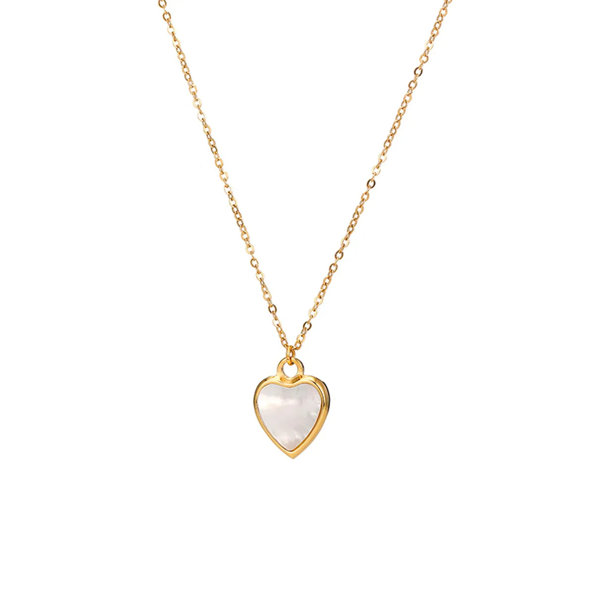 Wholesale Jewelry Simple Style Classic Style Heart Shape 304 Stainless Steel 14K Gold Plated Hollow Out Inlay Pendant Necklace