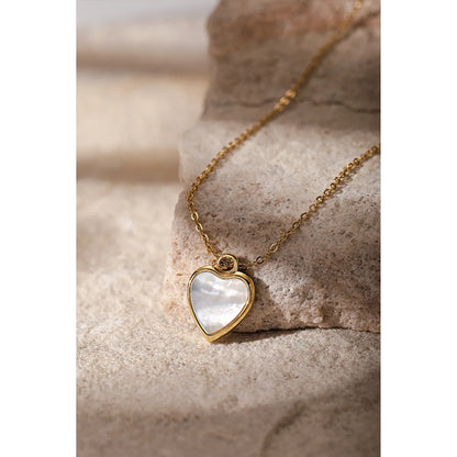 Wholesale Jewelry Simple Style Classic Style Heart Shape 304 Stainless Steel 14K Gold Plated Hollow Out Inlay Pendant Necklace