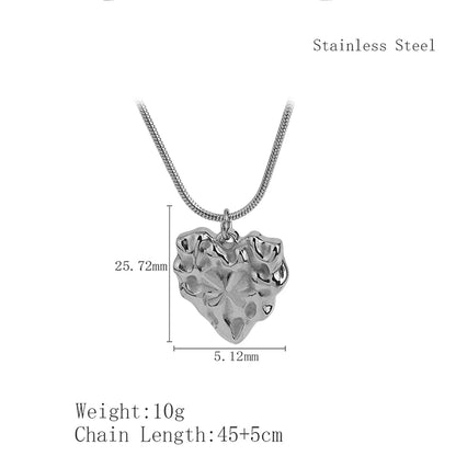 Wholesale Jewelry Simple Style Classic Style Heart Shape 304 Stainless Steel 18K Gold Plated Pendant Necklace