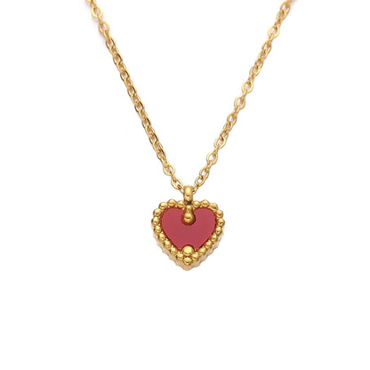 Wholesale Jewelry Simple Style Classic Style Heart Shape 304 Stainless Steel 18K Gold Plated Plating Pendant Necklace