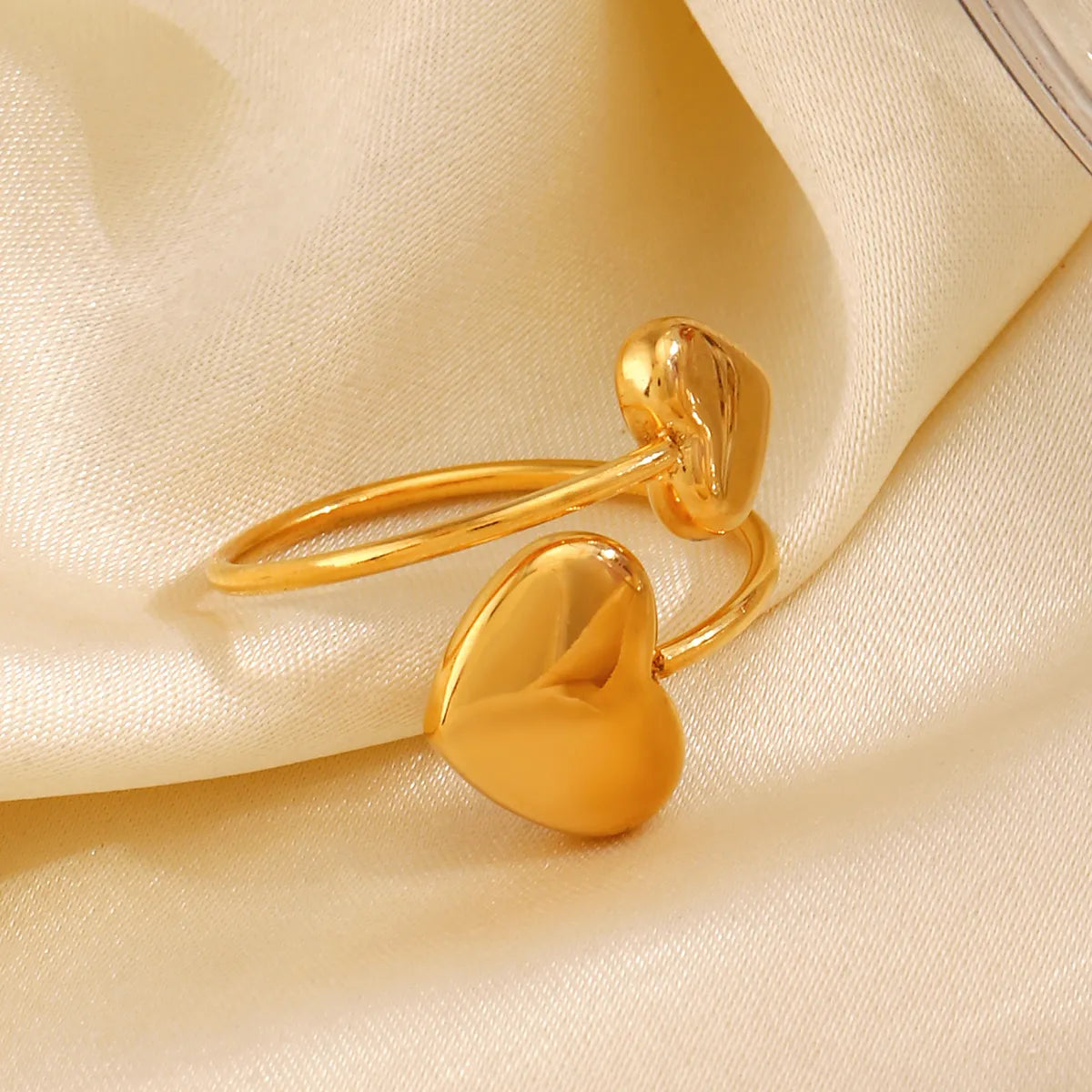 Wholesale Jewelry Simple Style Classic Style Heart Shape 304 Stainless Steel 18K Gold Plated Plating Rings