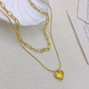 Wholesale Jewelry Simple Style Classic Style Heart Shape 304 Stainless Steel Layered Necklaces