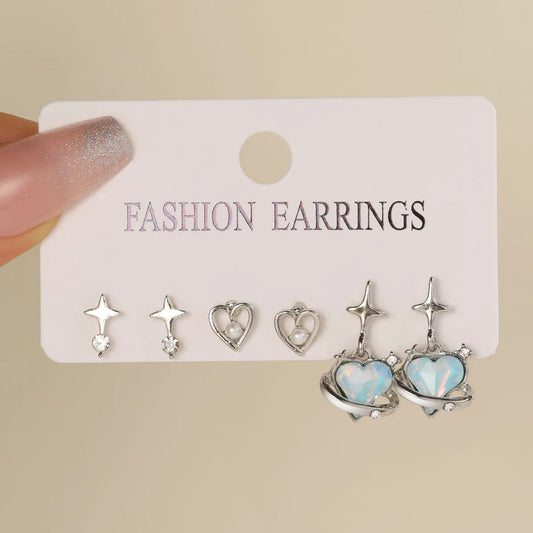 Wholesale Jewelry Simple Style Classic Style Heart Shape Alloy Rhinestones Inlay Drop Earrings