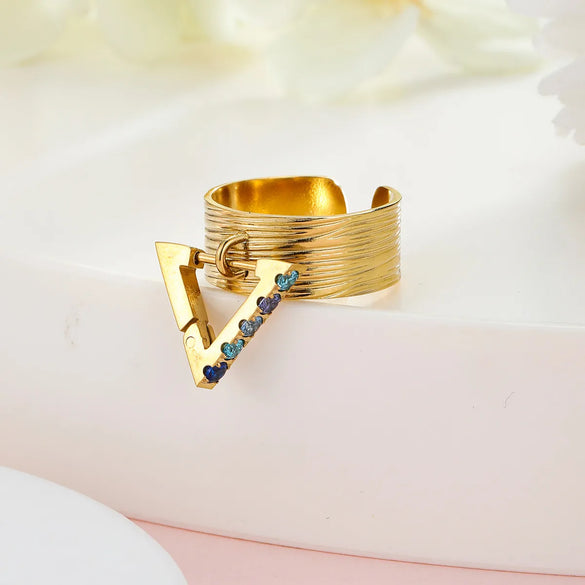 Wholesale Jewelry Simple Style Classic Style Letter 304 Stainless Steel 14K Gold Plated Plating Rings