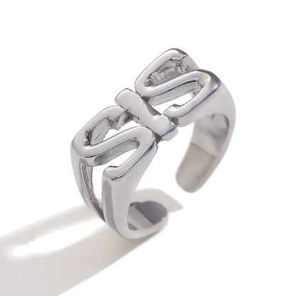 Wholesale Jewelry Simple Style Classic Style Letter 304 Stainless Steel Gold Plated Plating Rings