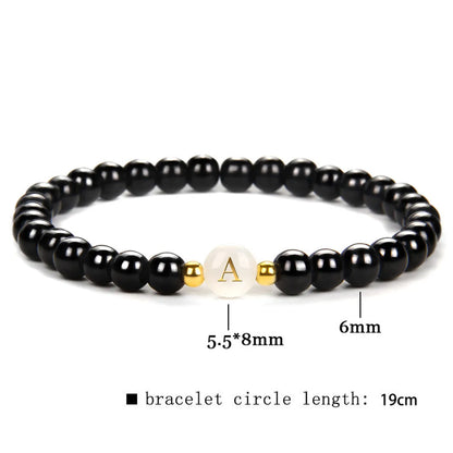 Wholesale Jewelry Simple Style Classic Style Letter Glass Glass Beaded Bracelets