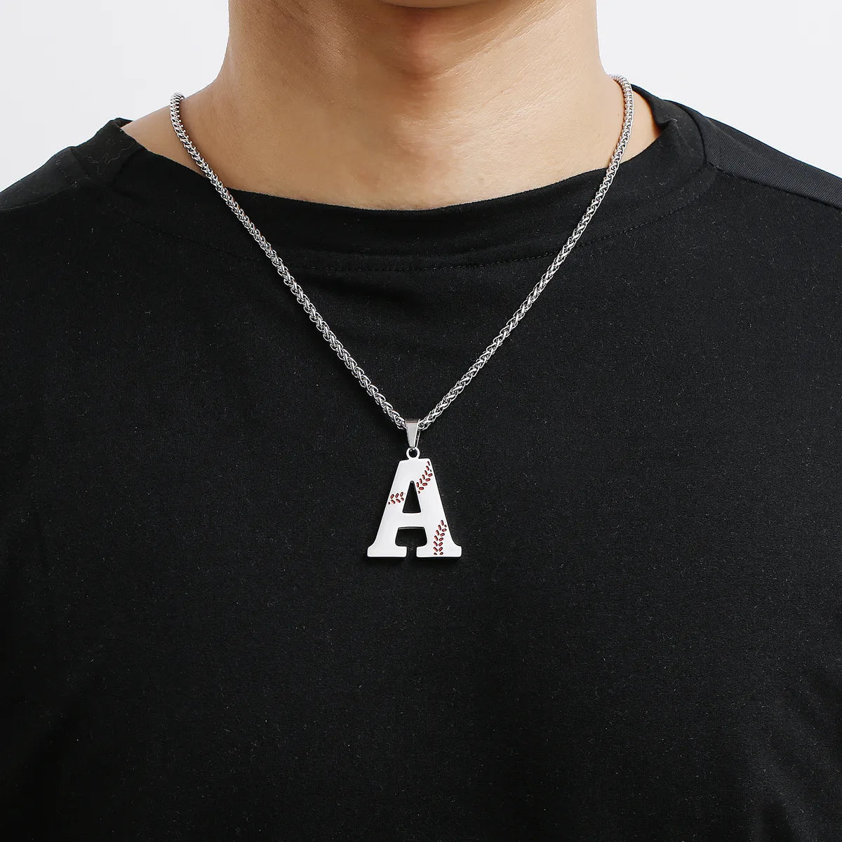 Wholesale Jewelry Simple Style Classic Style Letter Titanium Steel Enamel Pendant Necklace